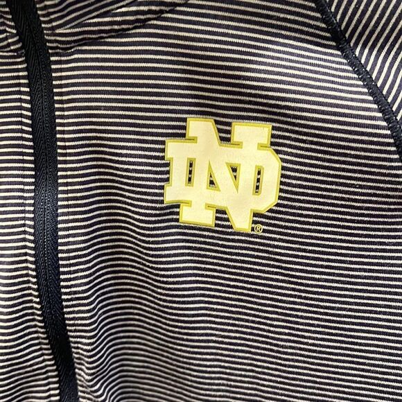 Notre Dame Large Striped Quarter Zip Preppy College University Alumni Classic - Picture 2 of 4